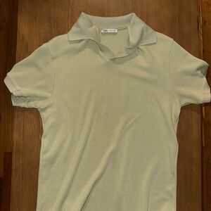 Zara Light Green Polo Shirt